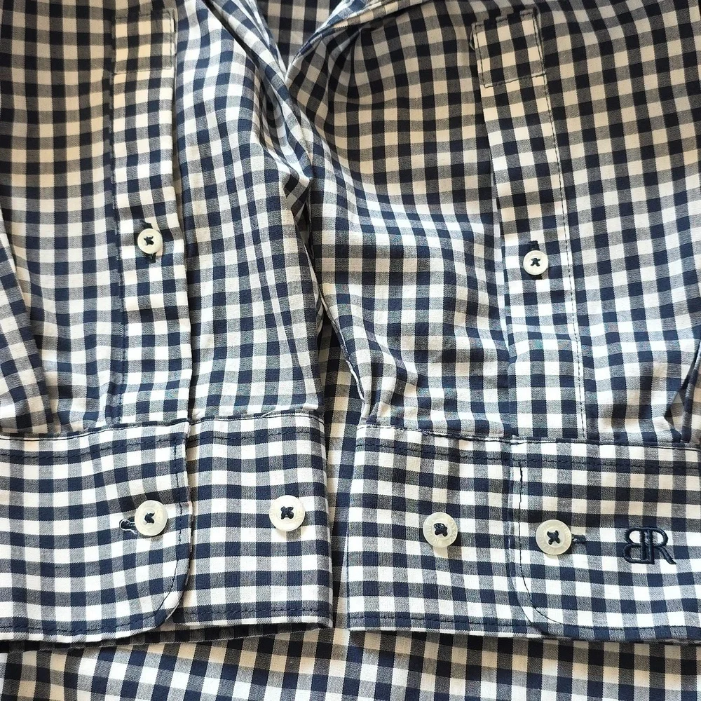 Banana Republic Slim Fit Blue & White Check Mens Cotton Shirt.  Size XXL